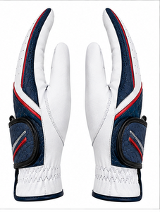 Gants de golf en cuir de cabretta de mouton blanc de haute qualité, respirants, à adhérence souple, pour hommes et femmes, main gauche, logo couleur - Product Image 4