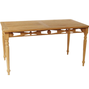 Table de salle à manger ou de jardin en teck avec des pieds tournés élégants et un design sculpté décoratif. - Product Image 2