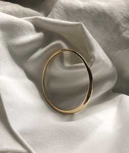 Custom 14K 18K <b>Solid</b> Gold Minimalist Gold Bangle <b>Bracelet</b> Stackable Solitaire Everyday Statement Modern Luxury Jewelry For Women - Product Image 4