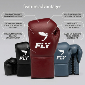 Premium Pro Fly Boxing Sparring Gloves Blue Red Real Cowhide Leather Training Boxing Gloves <b>Adjustable</b> <b>Strap</b> Oem Fly Gloves - Product Image 6