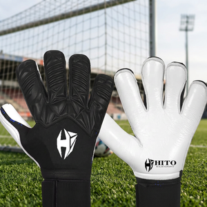 Gants de gardien de but de football noir et blanc, design personnalisé, très demandés, avec latex allemand de 4 mm, coupe négative et injection de caoutchouc - Product Image 4