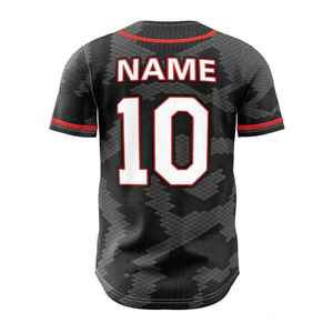 Maillot de baseball réversible à col en V, manches courtes, imprimé haute qualité, séchage rapide, antibactérien, vente en gros, 100% sportif - Product Image 2