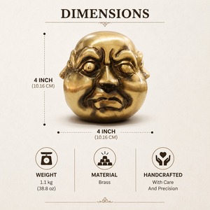 Sculpture de tête de Bouddha en bronze antique, faite à la main, style Art déco, avec cadre doré, statue en métal moulé pour décoration intérieure, cadeau d'affaires - Product Image 4