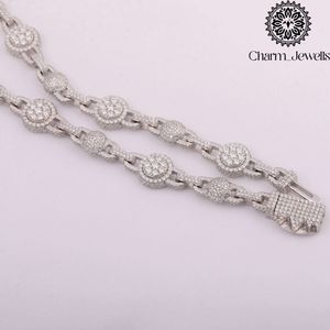 สร้อยคอ Charm Jewells ประดับโมอิสซาไนต์ เงินแท้ 925 ชุบทอง 14K ทรงลูกบอล ตัดเหลี่ยมทรงเรขาคณิต รับรองโดย IGI สไตล์ฮิปฮอป สำหรับทั้งชายและหญิง - Product Image 1