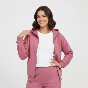 Luxury Design Style Rhinestone Tracksuit Diamond Track Pants & Hoodies Top Quality Material Rhinestone Sweat Suit - Product Image 4