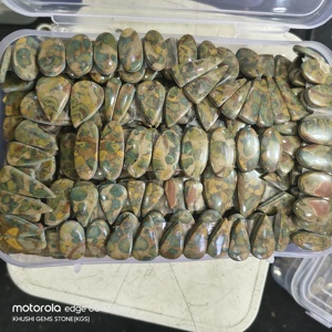 Wholesale Certified Natural Smooth Polished Jasper Gemstone Cabochons Mix Shape 20-45mm Loose for Jewelry Making From Rajasthan - Product Image 6
