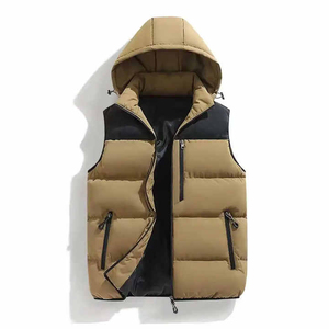 Professional Service Custom Winter Puffer Vest for Men <b>Hooded</b> Sleeveless <b>Body</b> <b>Warmer</b> <b>with</b> Zipper OEM Factory Pakistan - Product Image 1