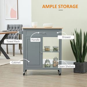 Carrello da Cucina Moderno in MDF con Piano in Legno, Design Portatile ed Ecologico - Product Image 4