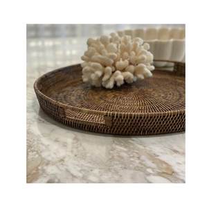 Table basse ronde en rotin de style traditionnel avec plateau, logo et taille personnalisables, fabricant et fournisseur en gros - Product Image 1