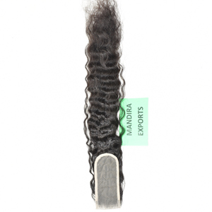 Extensiones de cabello humano procesado químicamente sin encaje tejido rizado cierre 2*6 de templo indio virgen HD de la mejor calidad - Product Image 5