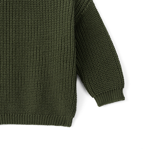 CRAZIGOODS Eco-Friendly Winter Baby <b>Sweater</b> 100% Cotton Computer Knitted Crew Neck Infant Unisex Toddler <b>Pullover</b> Solid Color - Product Image 4