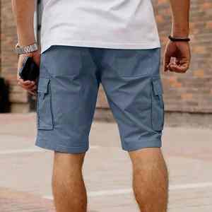 Shorts de jogging vintage pour hommes en tissu Oxford épais, anti-UV, respirants, avec cordon de serrage, style hip-hop, vente en gros - Product Image 3