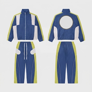 100% Nylon Windbreaker Tracksuit Heavyweight Oversized Two Piece Jacket and <b>Flared</b> <b>Trouser</b> Set Windbreaker Track Suit For <b>Men's</b> - Product Image 3