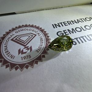 Diamante de Laboratorio de 6 Quilates, Corte Pera, Verde Intenso, VS1, Certificado IGI, Piedra Suelta para Joyería - Product Image 2
