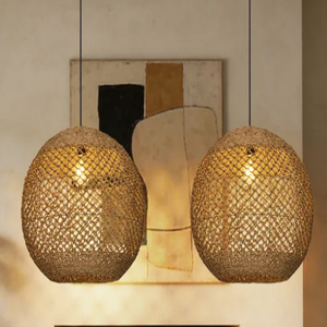Natural Retro Seagrass Chandelier handwoven Pendant <b>Lighting</b> - Product Image 1