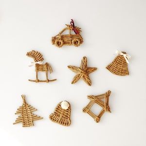 Rattan Christmas Hanging <b>Ornaments</b> Designed With A Natural And Rustic Christmas Look - Product Image 1