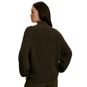 Chaqueta de punto con cremallera para mujer, con costuras texturizadas, cremallera frontal, manga larga, bolsillos utilitarios, prenda exterior informal para uso diario - Product Image 4