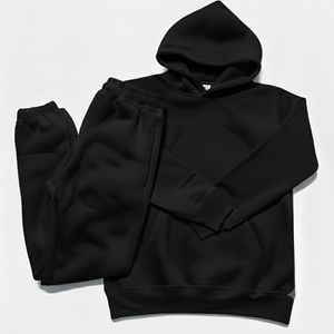 Custom Heavyweight Plain Hoodie and Joggers Set <b>Mens</b> Streetwear Casual <b>Pullover</b> Sweatpants Gym Fitness Tracksuit - Product Image 2