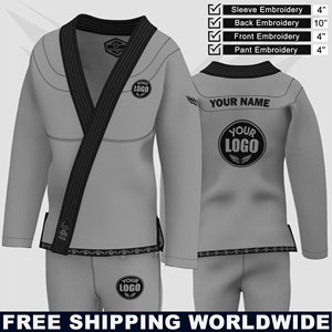 ชุดกิโมโนศิลปะการต่อสู้แบบถักน้ำหนักเบามีมุกชุด JJ jji Jitsu สำหรับฝึกซ้อมโลโก้ที่กำหนดเอง - Product Image 4