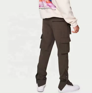 Pantalon cargo décontracté pour homme, coupe droite, style utilitaire, ample, multi-poches, respirant, avec cordon de serrage, vêtement de travail, streetwear - Product Image 5