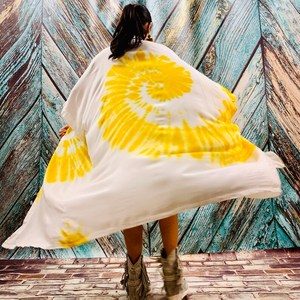 Modern Hot Relaxed Deep V Neck Handmade Tie Dye Trendy Summer 1 Bandeau One-piece Evening Party Boho <b>Beach</b> Kaftan Kimono <b>Robe</b> - Product Image 3