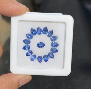 Saphir bleu naturel, pierre précieuse facettée, pierre précieuse pour la fabrication de bijoux, vente en gros, forme poire et 1 pièce ovale 7x5mm - Product Image 5