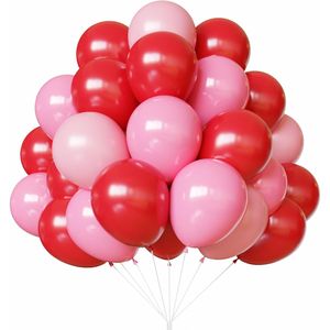 67 Palloncini Rosa e Rossi da 12 Pollici per Decorazioni di San Valentino e Feste di Compleanno per Celebrazioni di Anniversario - Product Image 1
