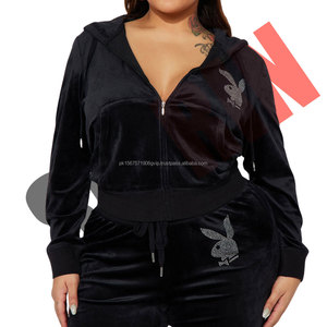 Conjuntos de Ropa Deportiva para Mujer, de Dos Piezas, con Bordado, de Forro Polar, para Invierno, Venta al Por Mayor con MOQ Bajo - Product Image 2