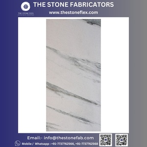 Le stratifié en pierre flexible de marbre blanc d'Andhi TSF Inde a poli la grande caractéristique extérieure imperméable de dalle - Product Image 6