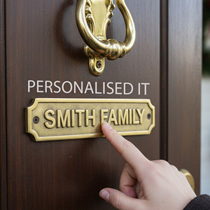 Custom Engraved Solid Brass Plaque Personalized Metal <b>Name</b> <b>Plate</b> Door Sign House Address Sign Vintage Antique Bronze Finish D2 - Product Image 2