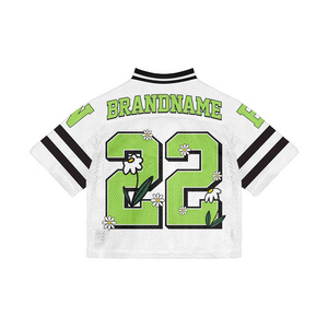 Full Customized Embroidered Mesh American Football Jerseys V Neck Boxy Plus Size Short Sleeve Oversized Moisture-Wicking 100% - Product Image 6