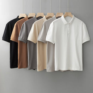 Polo de Manga Corta para Hombre, de Algodón Piqué, Color Sólido, Casual, Transpirable, Tejido de Punto, Corte Regular - Product Image 2