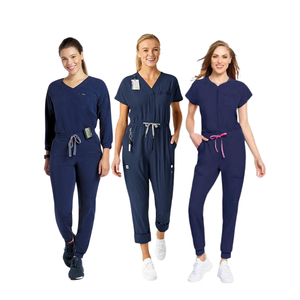 Women's Teal <b>Scrub</b> <b>Set</b> With Pink Accents Hospital Uniform Pants And Top Medical Workwear For Nurses - Product Image 4