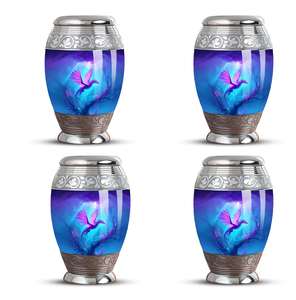Aluminium Memorial Urn Decorative Cremation Keepsake <b>Vase</b> Purple Dragon Tabletop Ash Cremation Urn with Velvet Bag - Product Image 4