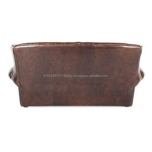 Conjunto de sofá Chesterfield de cuero marrón de diseño moderno, muebles de estilo industrial con mechones modulares para sala de estar para apartamentos - Product Image 5