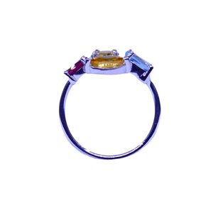 Wedding Wear 925 Sterling Silver Gold Plated Jewelry Multi Tourmaline Gemstone Women Wear Classc <b>Couple</b> <b>Ring</b> - Product Image 5