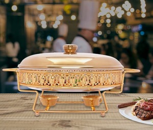 Premium Oval Food Warmer <b>Chafing</b> <b>Dish</b> <b>Set</b> Stainless Steel <b>Buffet</b> Server for Restaurant And Events At Best Price - Product Image 6