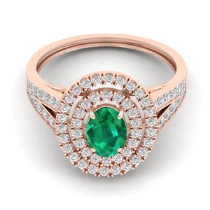 REYES 925 Sterling <b>Silver</b> Natural <b>Emerald</b> Gemstone Engagement <b>Rings</b> VVS Clarity Moissanite Anniversary Gift Fine Jewelry - Product Image 5