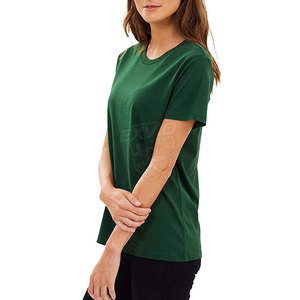 Camiseta de Mujer al por Mayor de Alta Calidad, Color Sólido, Transpirable, Ligera, 100% Algodón - Product Image 4