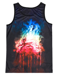 Camiseta sin mangas informal para hombre, personalizada, sublimada, transpirable, de secado rápido, anti-bolitas, antiencogimiento, tejida, 100% poliéster y algodón, con diseño liso. - Product Image 2