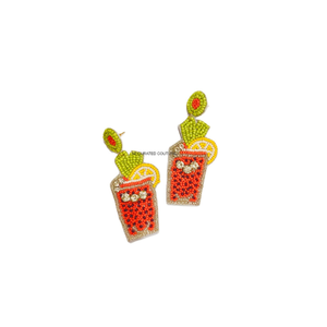 Pendientes de Verano Inspirados en Fresas, Pendientes de Cuentas de Semillas, Pendientes de Cuentas Coloridos con Frutas Tropicales, Pendientes de Playa de Verano al por Mayor - Product Image 4