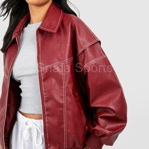 Custom logo Best Price Durable New Style Women Leather Jacket WindProof Custom made logo Leather Jackets For Sale in low price - Product Image 5