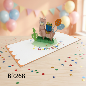 Tarjeta Pop-up 3D con Impresión Offset, Diseño de Llama, Hecha a Mano en Vietnam, Regalos y Decoraciones de Moda con Diseño Animal Personalizado - Product Image 6