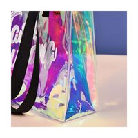Individuell Bedruckte Große Kapazität Casual Einkaufstasche Transparente Holographische PVC-Perlen-Stickerei Ketten-Wasserdichte Laser-Taschen