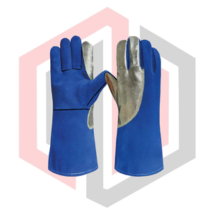 Gants de soudage ignifuges réfléchissants en aluminium, gants de sécurité industriels pour pompiers, antistatiques, respirants, en cuir - Product Image 1
