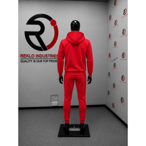 Men Red Tracksuit Custom Printed Pullover <b>Hoodie</b> Jogger Pants Set Casual Streetwear Fleece Sportswear <b>Gym</b> Training Outfit Wholes - Product Image 4
