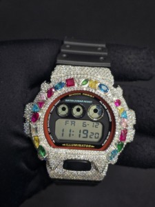 Montre numérique incrustée de strass en acier inoxydable unisexe pour enfants, résistante aux chocs, étanche 20 BAR, style de luxe, boîtier carré 41 MM - Product Image 5