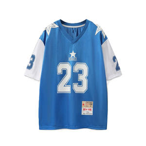 Camiseta Deportiva Profesional de Fútbol Americano, Color Amarillo Marino, Malla Sólida, Talla Grande, Sublimada por Delante, 100% Poliéster - Product Image 1