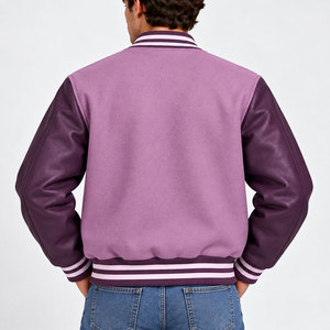 Fabricant de vestes varsity sur mesure OEM, manches en cuir, corps en laine, broderie, pour hommes - Product Image 2