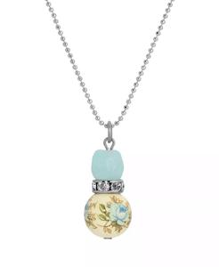 Collier à pendentif en forme de rose bleue argentée |   2028 - Product Image 1